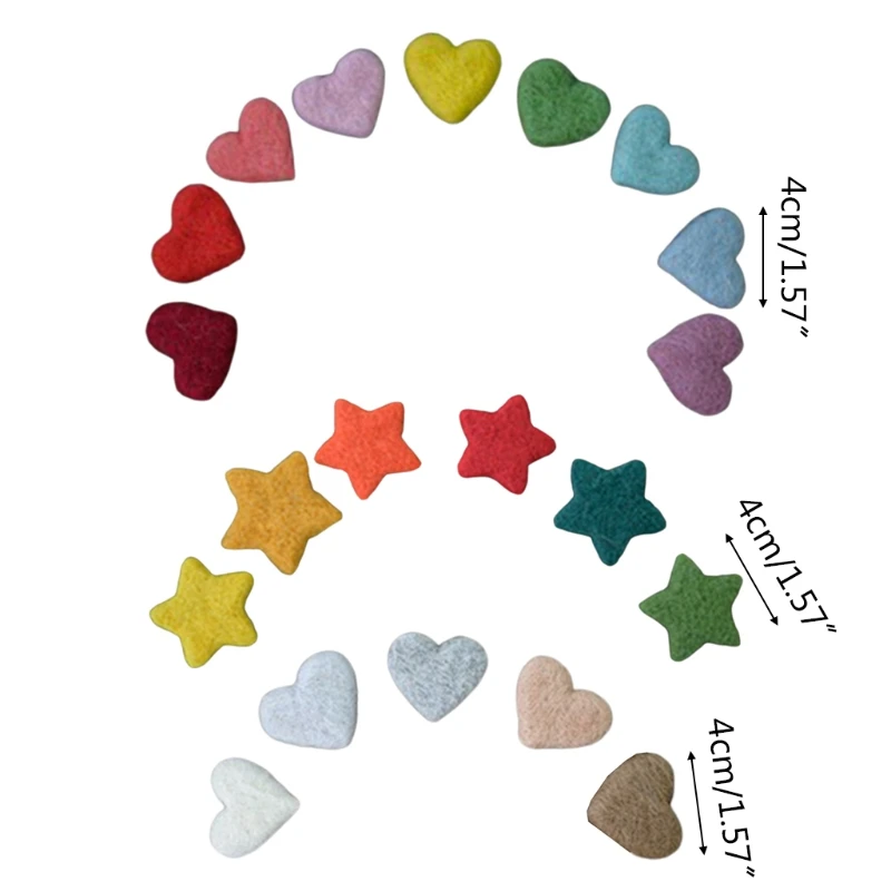 

5/6/9 Pcs DIY Handmade Baby Felt Love Heart Stars Ornaments Home Party Decorations Newborn Photography Props