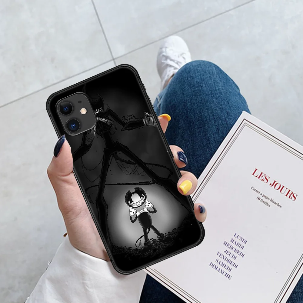

Game Bendy and Ink Machine Phone Case For Iphone 5 5S SE 2020 6 6S 7 8 Plus 11 12 Mini X XS XR Pro Max black Cover Pretty Prime