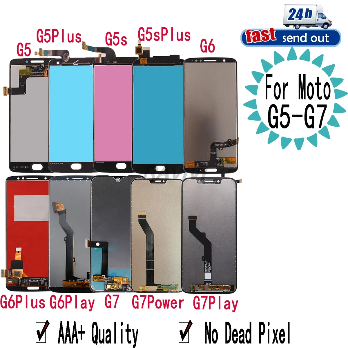 ЖК дисплей для Motorola Moto G5 G6 G7 Plus Power Play с дигитайзером в сборе замена G7|Экраны