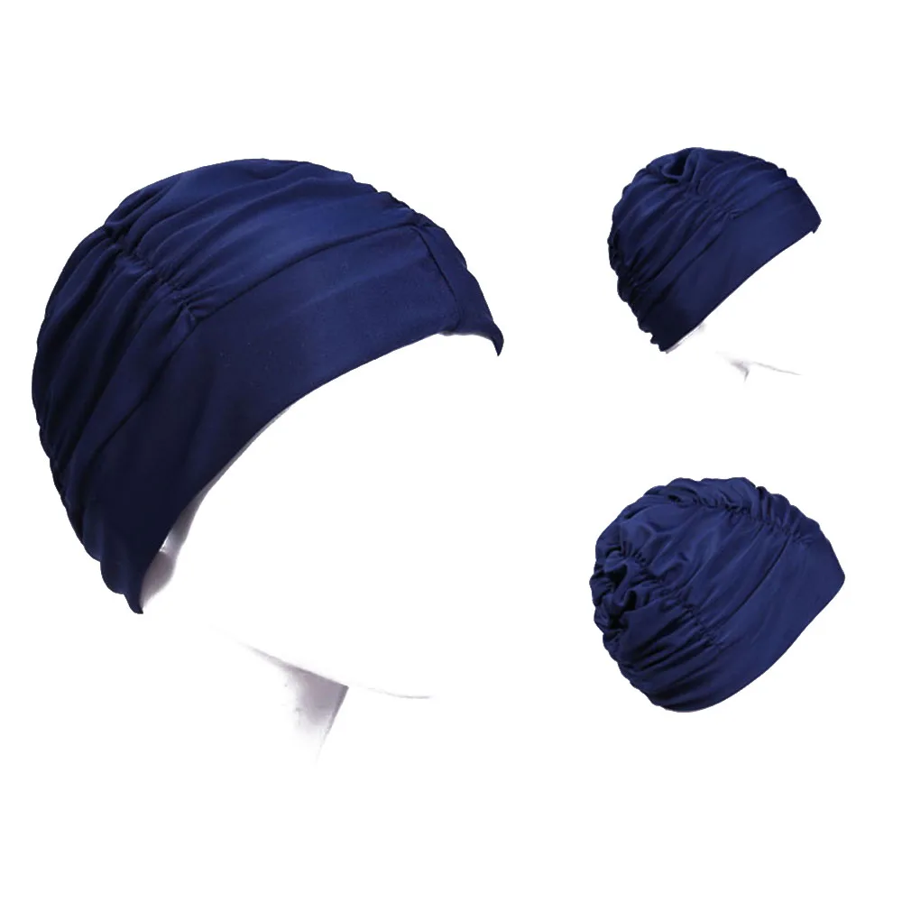 

Women Ladies Multi Flowers Printed Fabric Swim Pool Sport Swimming Cap Protect Long Hair Ear Large Nylon Bathing Caps Hat Turban