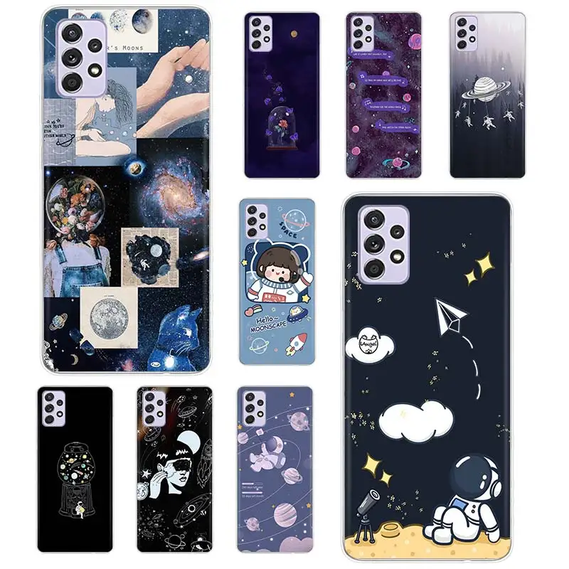 

Anime Planet Astronaut Case Coque For Samsung Galaxy A52 A51 A71 A50 A12 A22 A32 A42 A72 A70 A21S A41 A40 A30 A11 Cover Funda