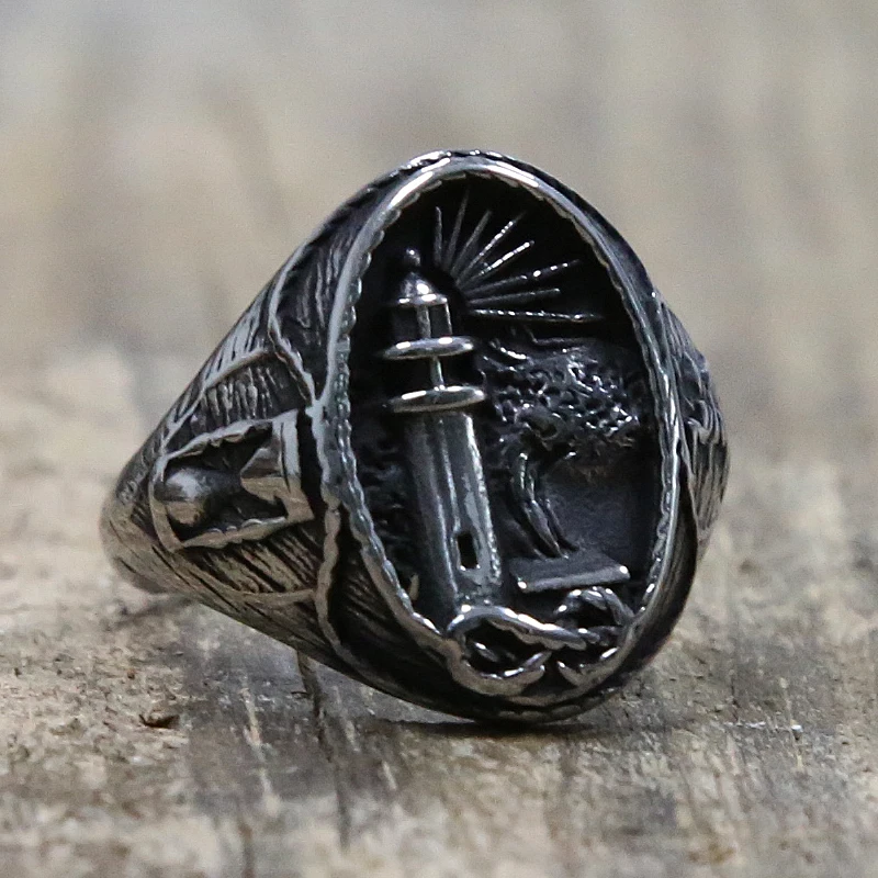 Уникальное скандинавский Викинг Маяк кольцо из нержавеющей стали мужские