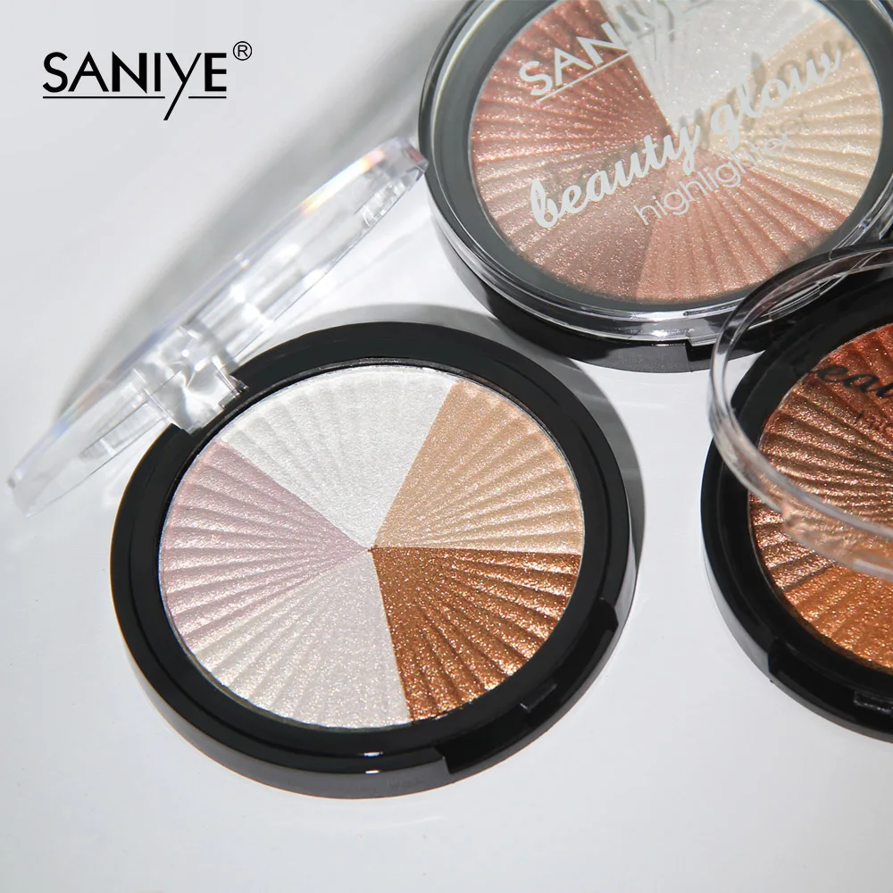 Хайлайтер SANIYE для макияжа бронзер палитра блеск лица контурного пудра основа