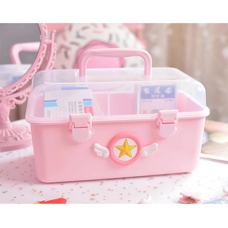 Мультяшная красивая коробка для хранения Настольная портативная медицинская