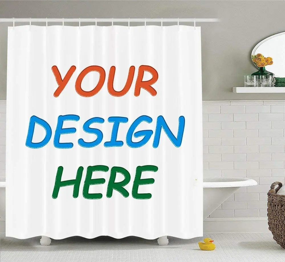 

Professional Custom Shower Curtain Set Home Decor Bathroom Polyester Screens Bathtub Partitions With Hooks