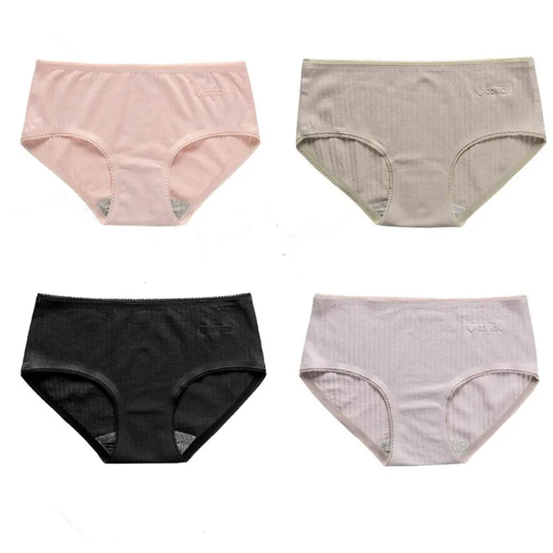 M-XL Women Cotton Panties Soft Breathable Seamless Briefs Woman's And Ladies Solid Color Underwear Plus Size Female | Женская одежда