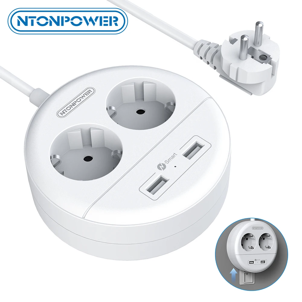 Сетевой фильтр NTON для путешествий настенный сетевой с удлинителем 2 USB