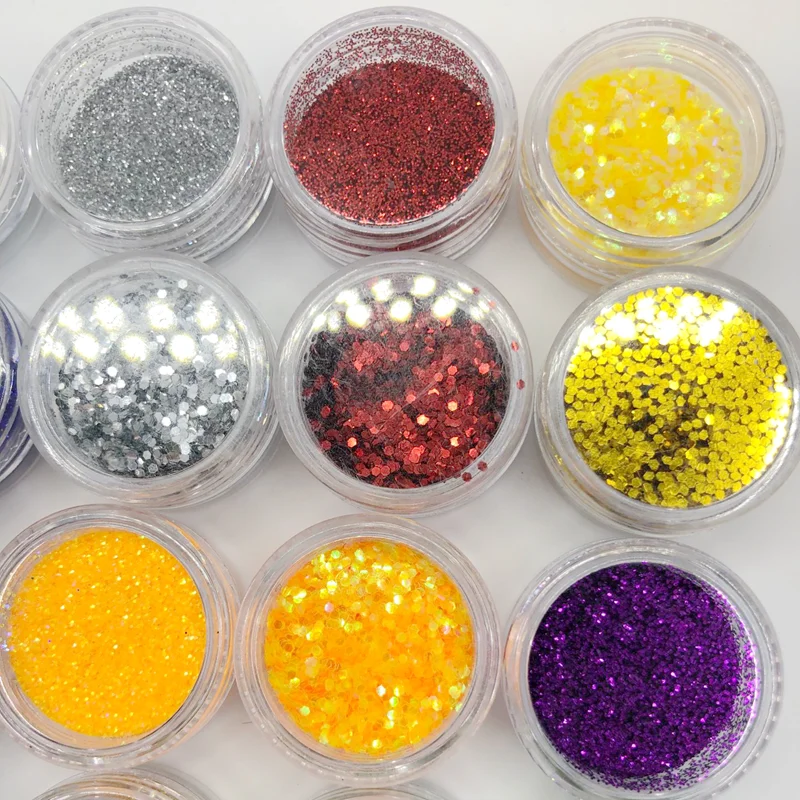 20 шт./компл. ногтей Блестящий порошок смешанный Цвета УФ Гель-лак для с блестками