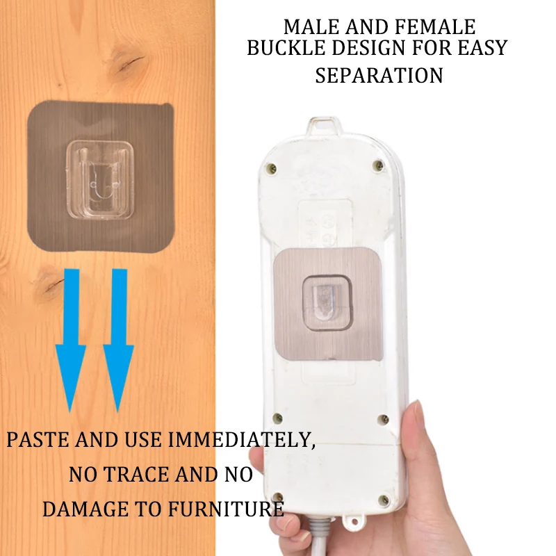 

1/5/10/20/ Pairs Wall Hook For Wire Storage Wall Hanger Transparent Suction Double-Sided Patch Installation Free Traceless Paste