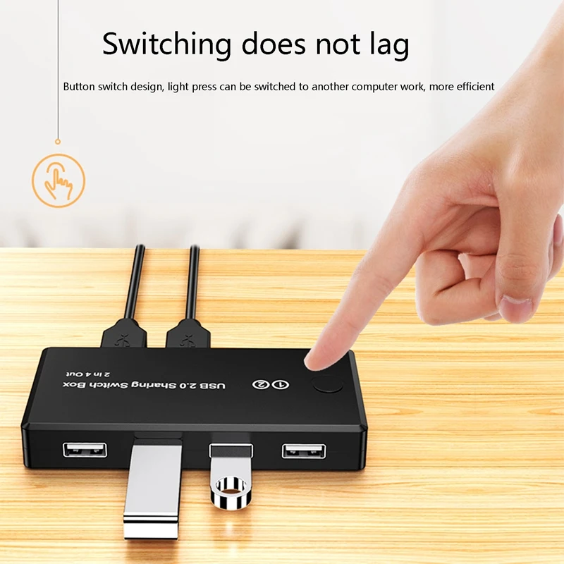 USB KVM Switch 2.0 Switcher Printer Sharing for Windows MAC Linux PC Keyboard Mouse 2 in 4 Out | Компьютеры и офис