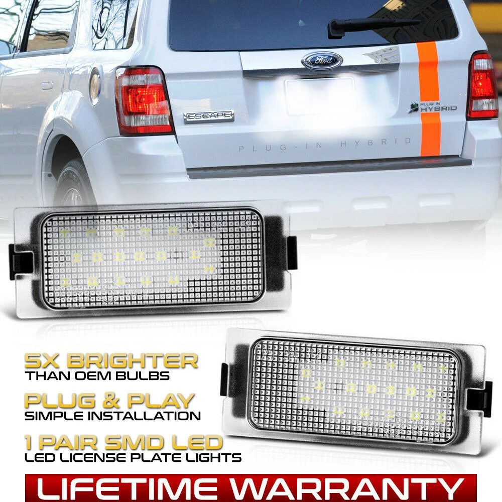 Светодиодные лампы для подсветки номерного знака автомобиля Ford Edge 2007-2014 Escape 2008-2012