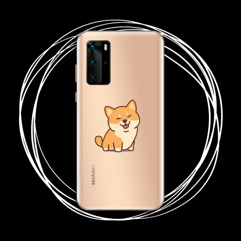 

corgi dog Cute cartoon animal Phone Case Transparent for Huawei P honor 8 10i 20 30 40 smart 2019