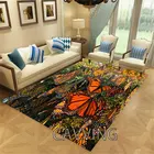 Ковры с 3D принтом бабочки, мягкие фланелевые коврики, коврики, нескользящий большой ковер, ковер, украшение для дома, гостиной