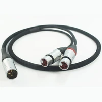 xlr male to dual xlr female silver plated audio headphone adapter cable 3 ft 1m male to female