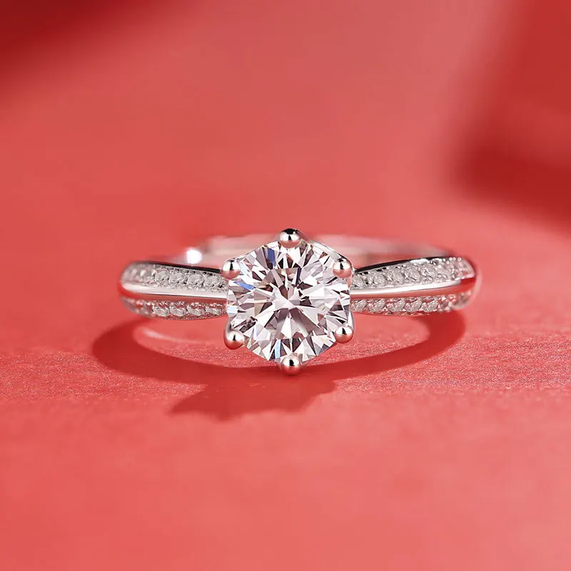 

Роскошные 1ct 2ct 3ct кольца для женщин, классические ювелирные изделия, регулируемые кольца для свадебной вечеринки, помолвки, женское серебря...