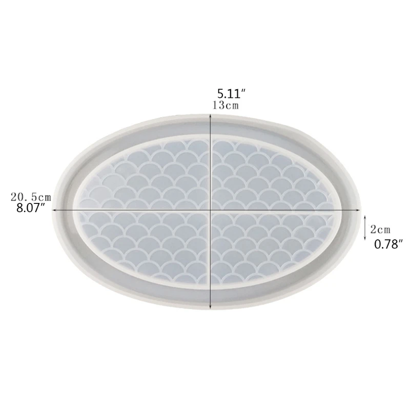 

Fish Scale Tray Epoxy Resin Mold Plate Dish Silicone Mould DIY Crafts Casting Tool