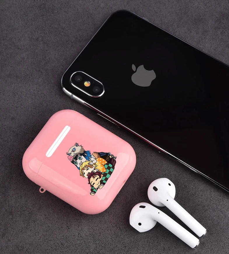 Kamado Nezuko Kimetsu no Yaiba Demon Slayer Airpod чехол для 2 1 s Для Air pod pro прозрачный милый розовый