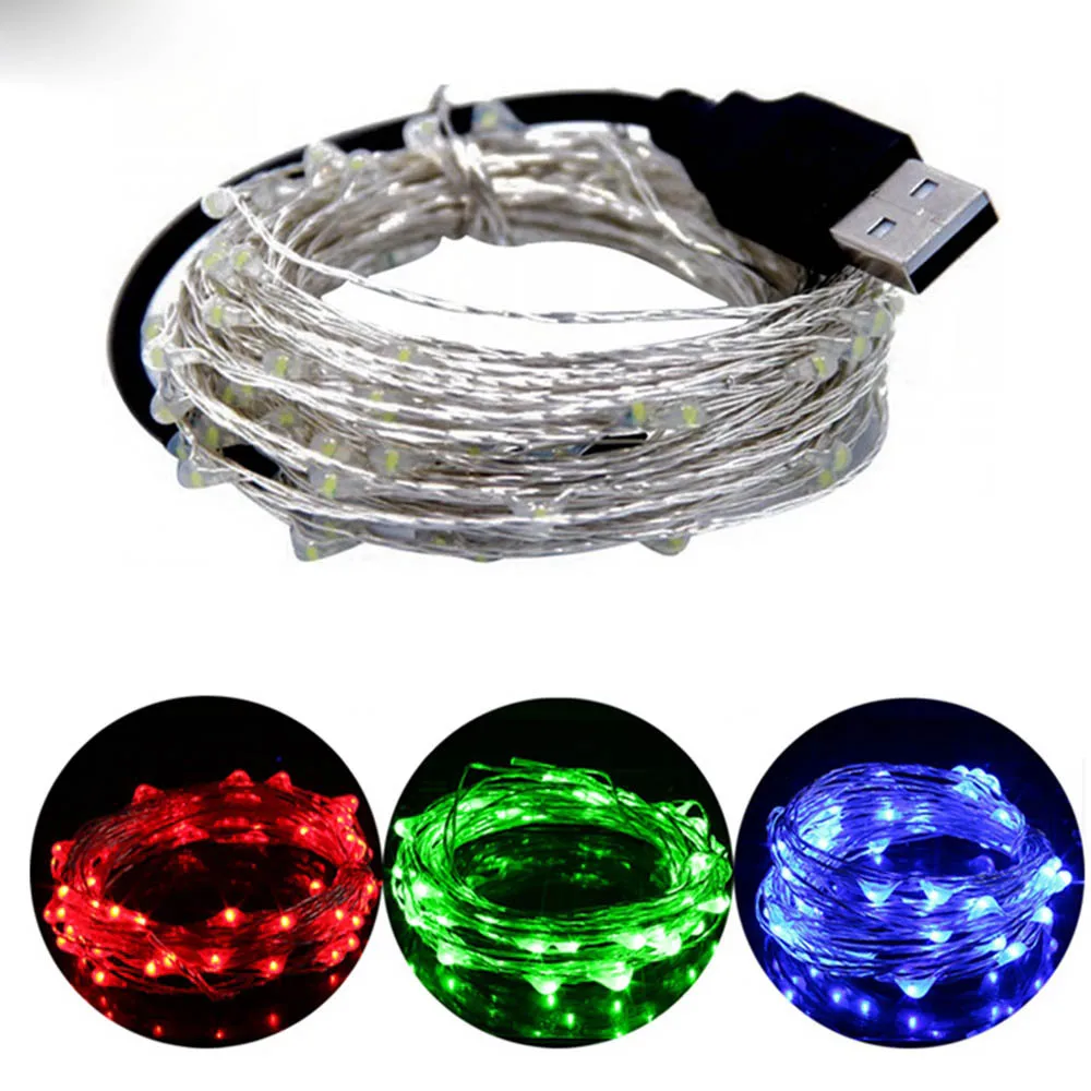 Светодиодная гирлянда из медной и серебристой проволоки водонепроницаемая