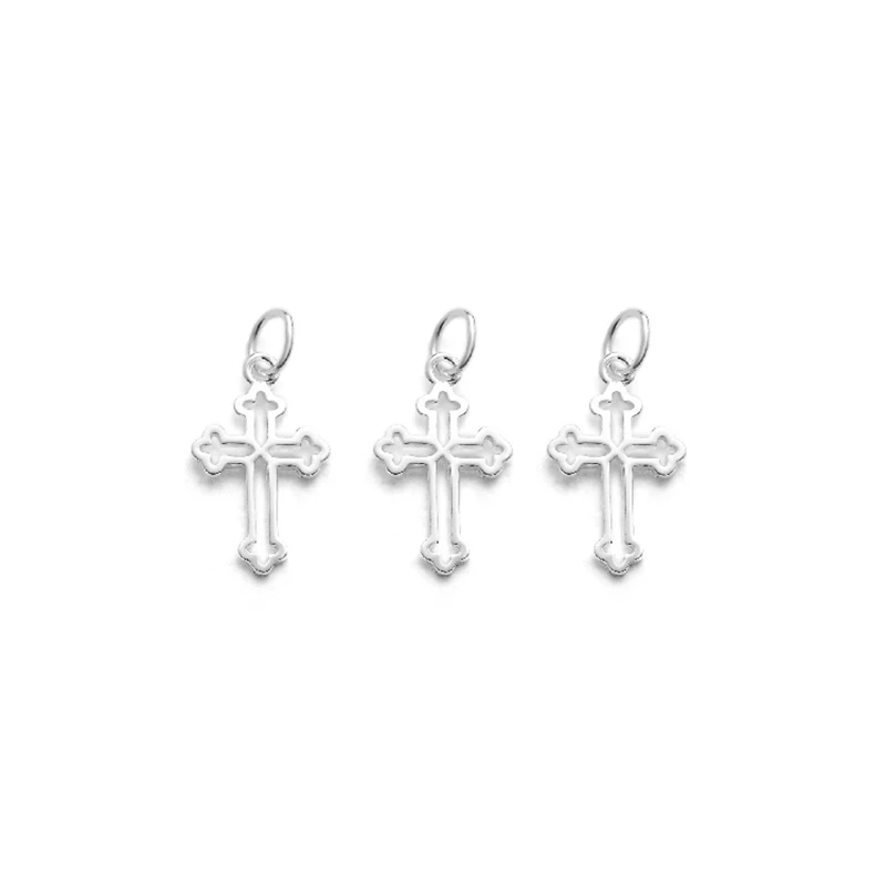 Jesus hollowed cross pendant S925 sterling silver jewelry handmade DIY accessories materials | Украшения и аксессуары