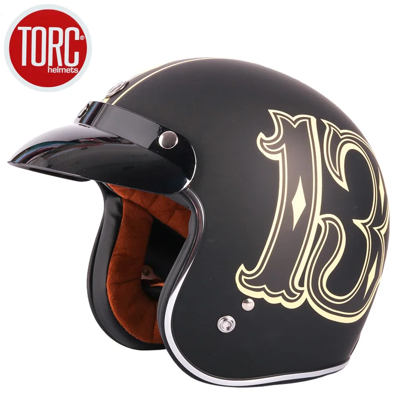TORC T50 Ретро Мото шлем casco capacetes torc Винтаж открытым лицом atv мото rcycle шлемы Щит DOT Certifiated M L XL XXL - Цвет: HLD2009