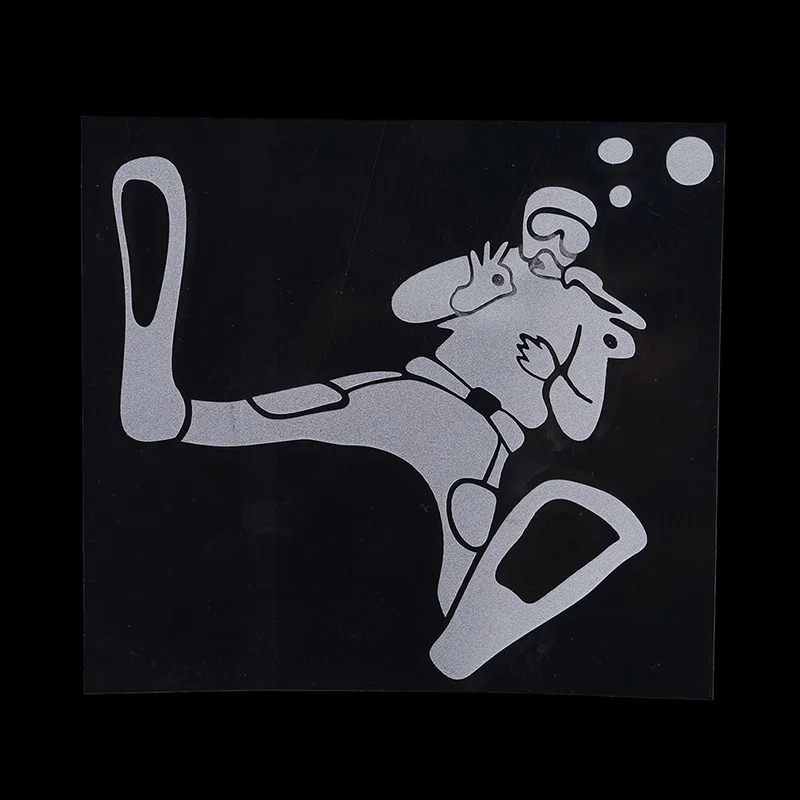 Модные светоотражающие наклейки технические для дайвинга черно белые