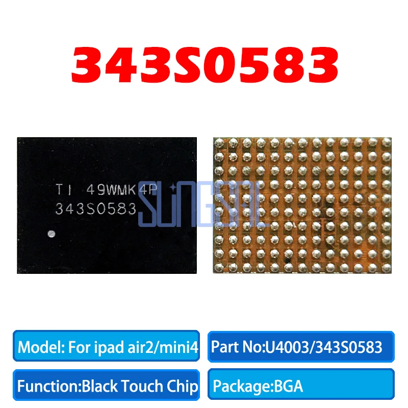 

1pcs/lot 100% Original 343S0583 for iPad 6 Air2 Air 2 ipad6 mini4 black Touch IC Touch screen chip