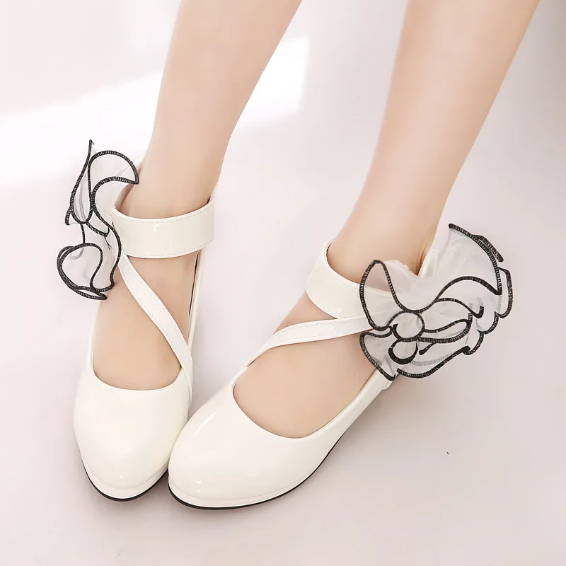 2019 Autumn New children's Latin dance student shoes Large child kids flowers small high-heeled Girls Princess Size 26-38 | Детская