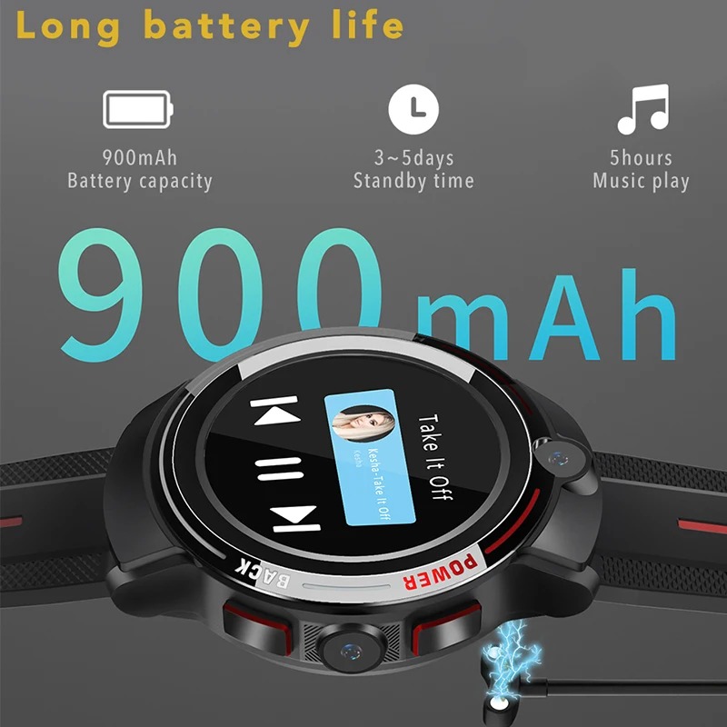 Лучшие продажи 900 мАч 4G Смарт часы с двойной камерой GPS WiFi вызов мобильный телефон