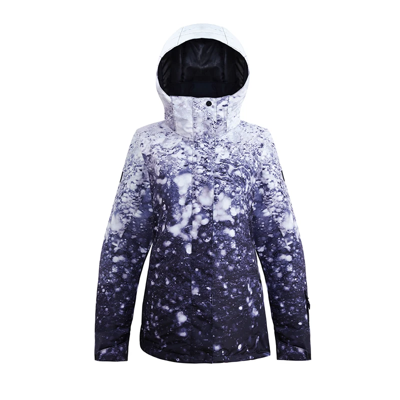 SMN Women Ski Jacket Flower Winter Waterproof Wind Resistant Breathable Snow Coat Snowboard Jacket Outdoor Sport Clothing - Цвет: 912