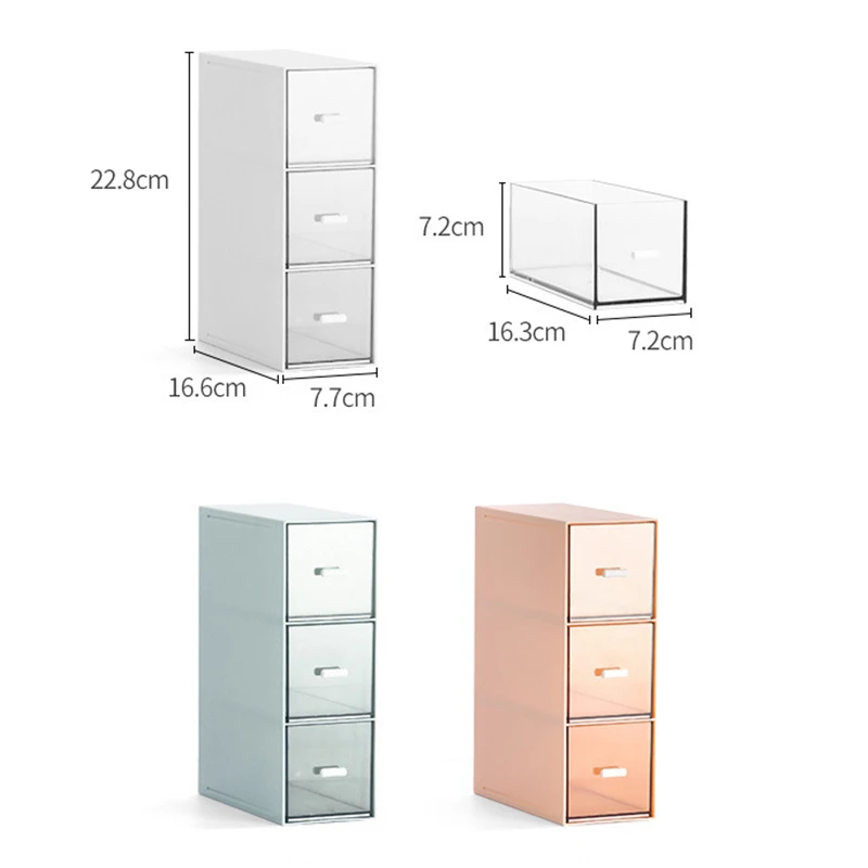 

Multifunctional Stackable Desktop Storage Box Plastic Drawer Office Student Stationery Cosmetic Sundries Compartment Storage Box