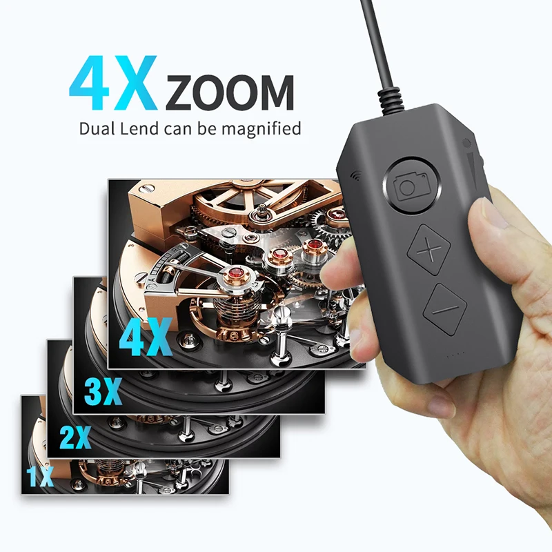 1080P Dual-Lens Endoscope Wireless with 8 LED Lights Inspection Camera Zoomable Snake For Android &amp iOS Tablet | Безопасность и
