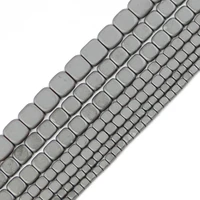 flat square matte black hematite 3468mm natural stone spacer loose beads for jewelry bracelet necklace making diy accessories