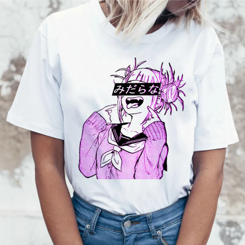 Showtly для костюмированной вечеринки по японскому аниме футболка ahegao г жа Harajuku Boku
