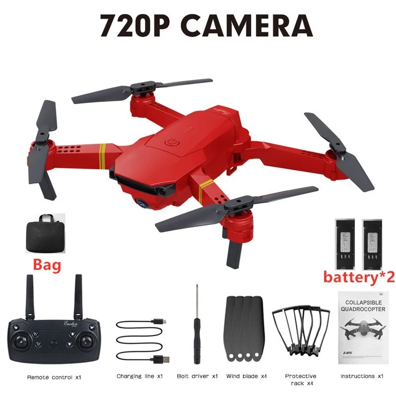 720P 2Batterywithbag HJHRC JY019 wifi FPV с широким углом обзора 1080P HD 4K камера режим удержания высоты складной рычаг RC Квадрокоптер Дрон RTF Дрон VS E520S E58 - Цвет: 720P 2Batterywithbag