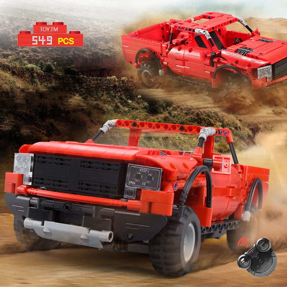 549Pcs RC 2.4Ghz Electric Pickup Trucks Model Building Blocks Car Technic SUV Vehicles Bricks Toys Educational For Kids |