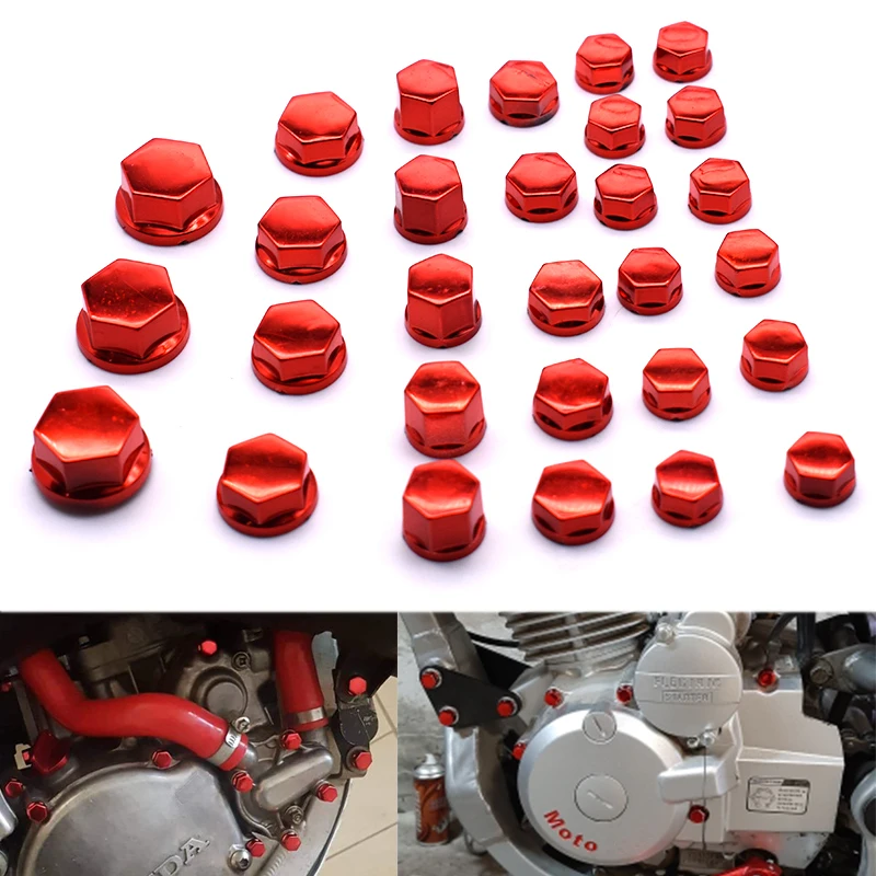 30 шт./компл. крышка гайки для мотоцикла гайка украшение болт хромированный