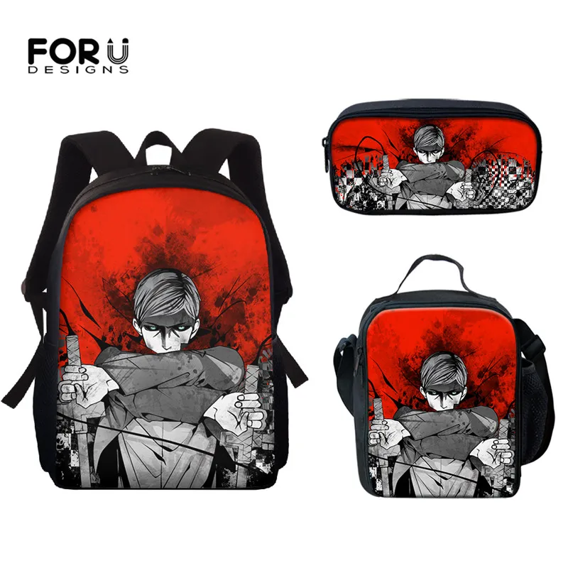 Женский рюкзак «атака на Титанов», школьный ранец с японским аниме принтом, дорожные сумки для подростков, легкий комплект из 3 предметов дл...