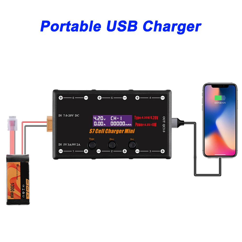 Зарядное устройство LiPo для HTRC X6 LiHV вход постоянного тока 6 26 в каналов с портом Micro