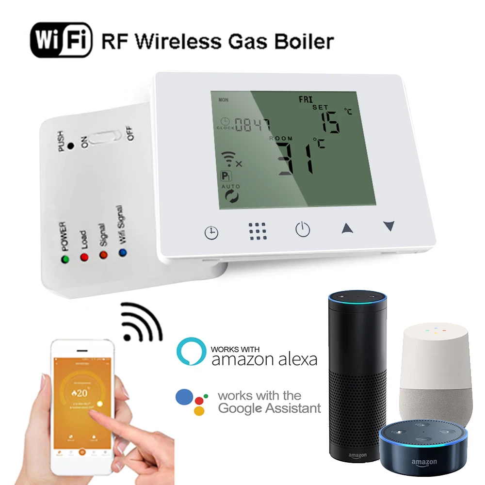 

Wireless Digital Thermostat Touch Screen Gas Boiler Water Floor Heating Smart Temperature Controller Remote Control