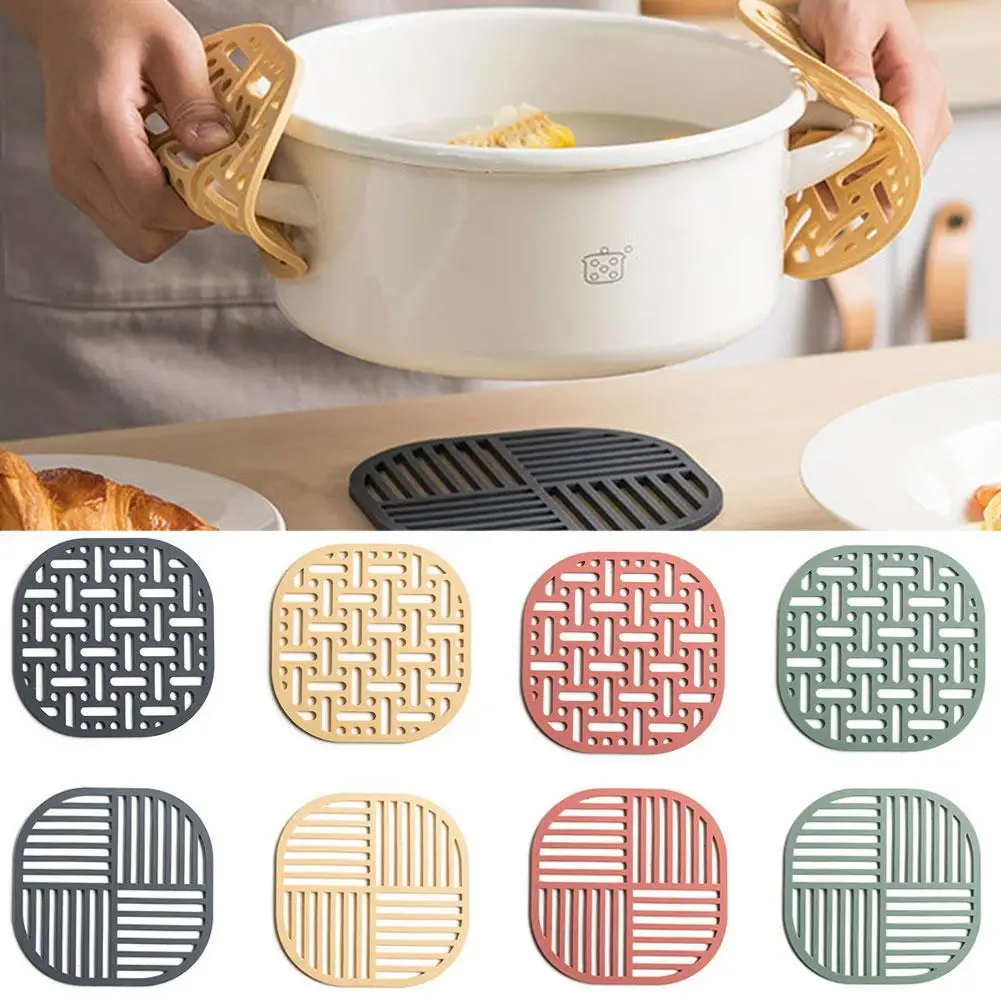 

1PC Silicone Tableware Insulation Mat Coaster Cup Square Heat-insulated Pad Placemat Mats Bowl Desktop Decor Home M4O3