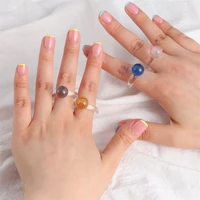 2021 new acrylic rings for women colorful round ball transparent resin round ring jewelry wedding rings fashion gift