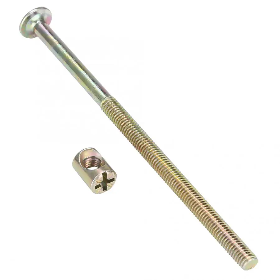 Болты мебельные M6 120 мм с 6 цилиндрическими гайками коннектор крепеж углеродистая