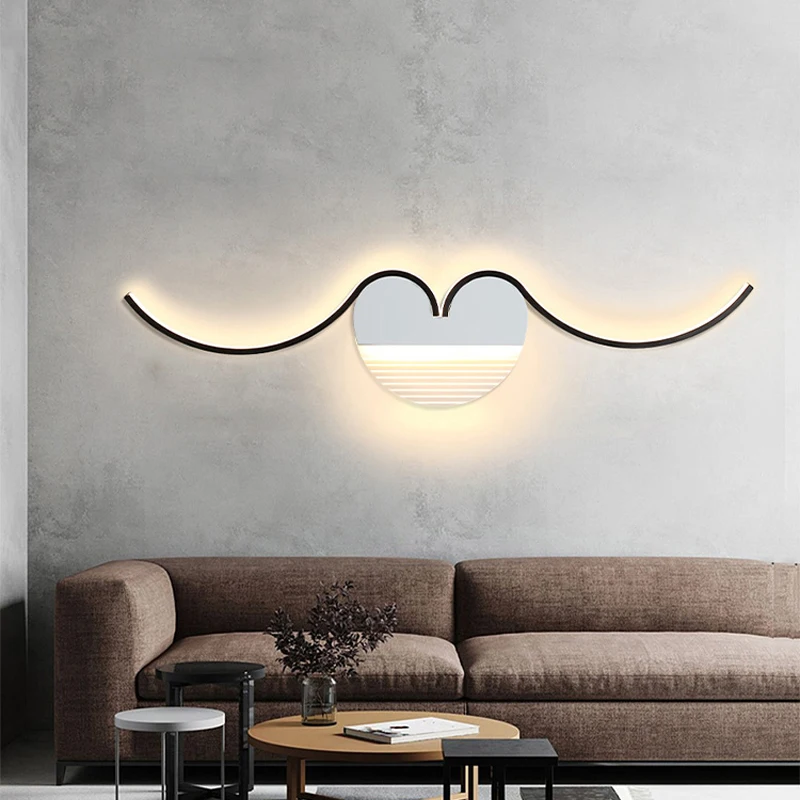 

Modern Living Room Background Wall Lamps LED Long Wall Light Fixtures Creative Simple Bedroom Bedside Sconce Nordic Restaurant