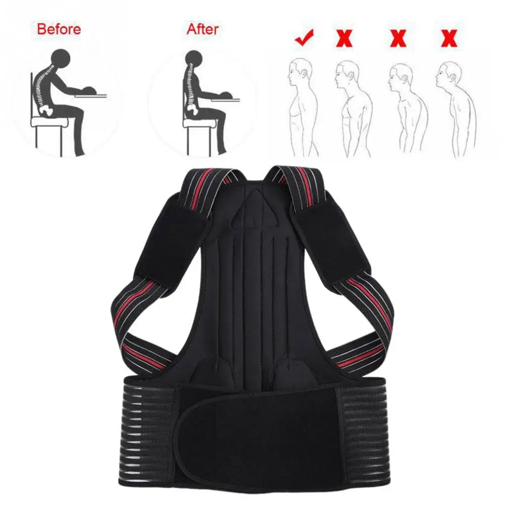 

Adult Back Corset Shoulder Lumbar Posture Corrector Correction Posture Magnetic Therapy Support Back Spine Belt Support Ban U8W1