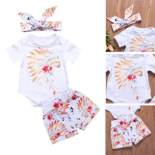 Комплект из 3 предметов Одежда для новорожденных мальчиков и девочек Комбинезон