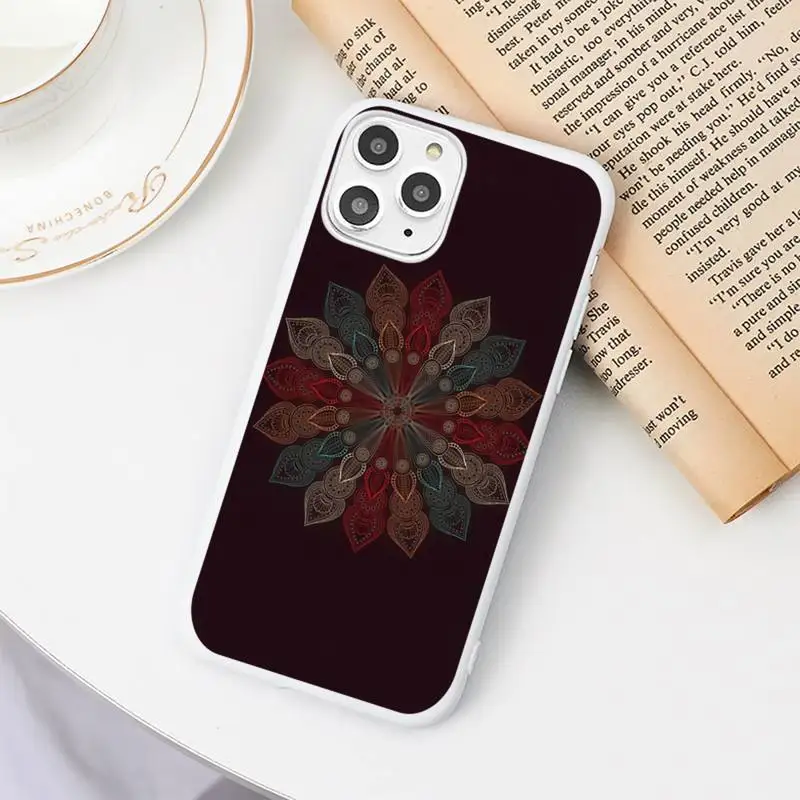 

Color mandala Phone Case Candy Color White for iPhone 11 pro XS MAX 8 7 6 6S Plus X 5S SE 2020 XR