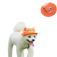 pet dog sun hat summer mesh breathable cat and dog top hat princess hat portable cat eye button outdoor sunshade pet hat