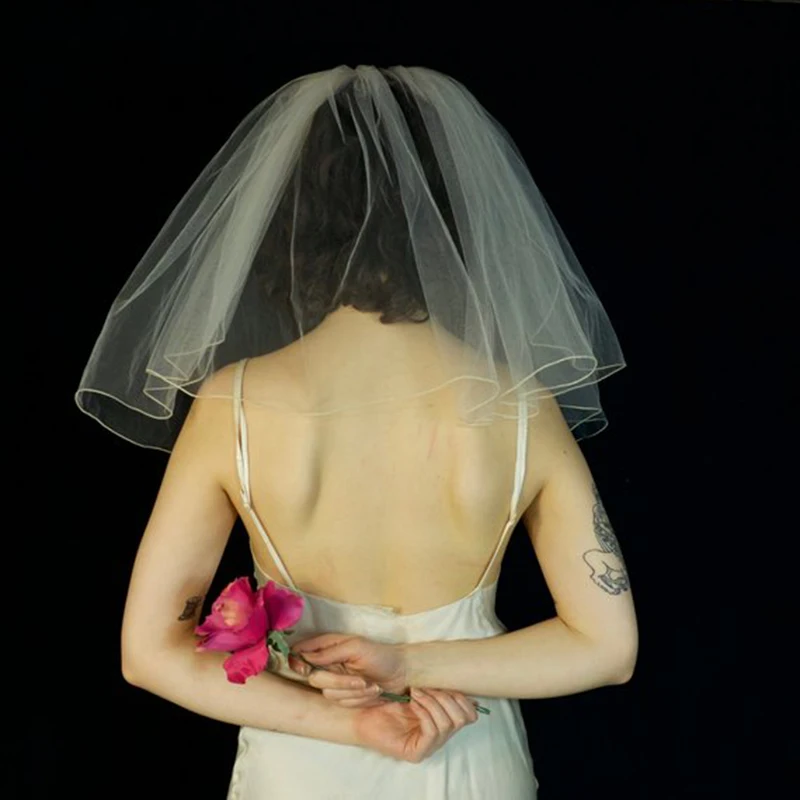 Свадебный Простой Тюль цвета слоновой кости двухслойная четырехслойная