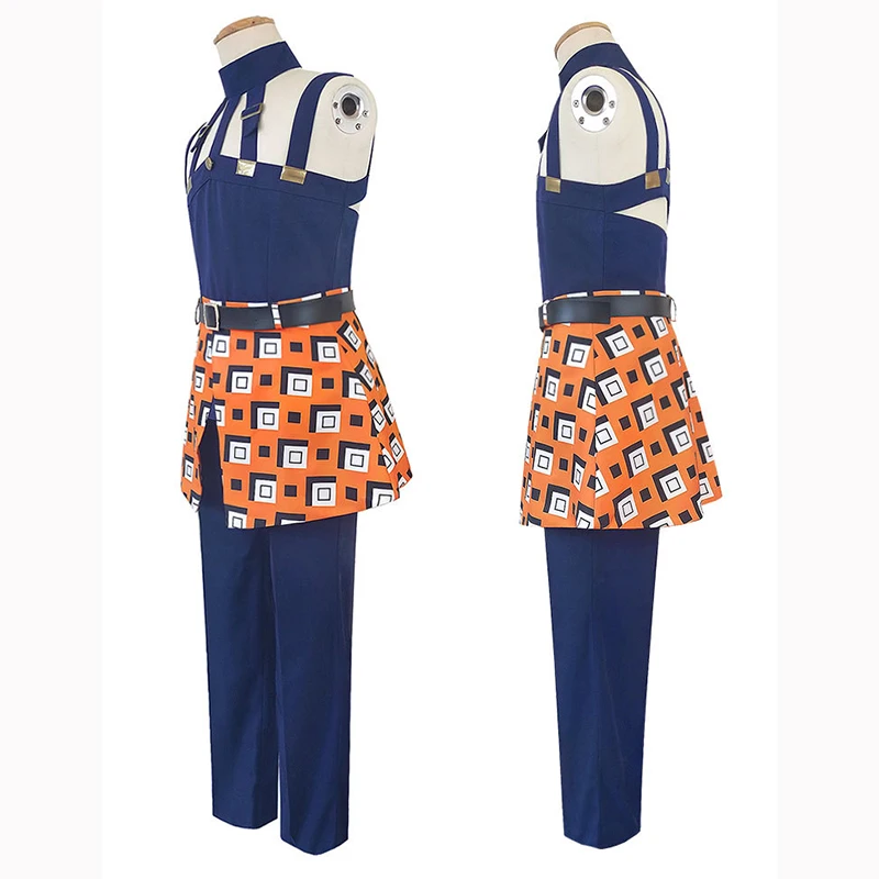 Женский и мужской необычный костюм JoJo маскарадный с топом брюками синего