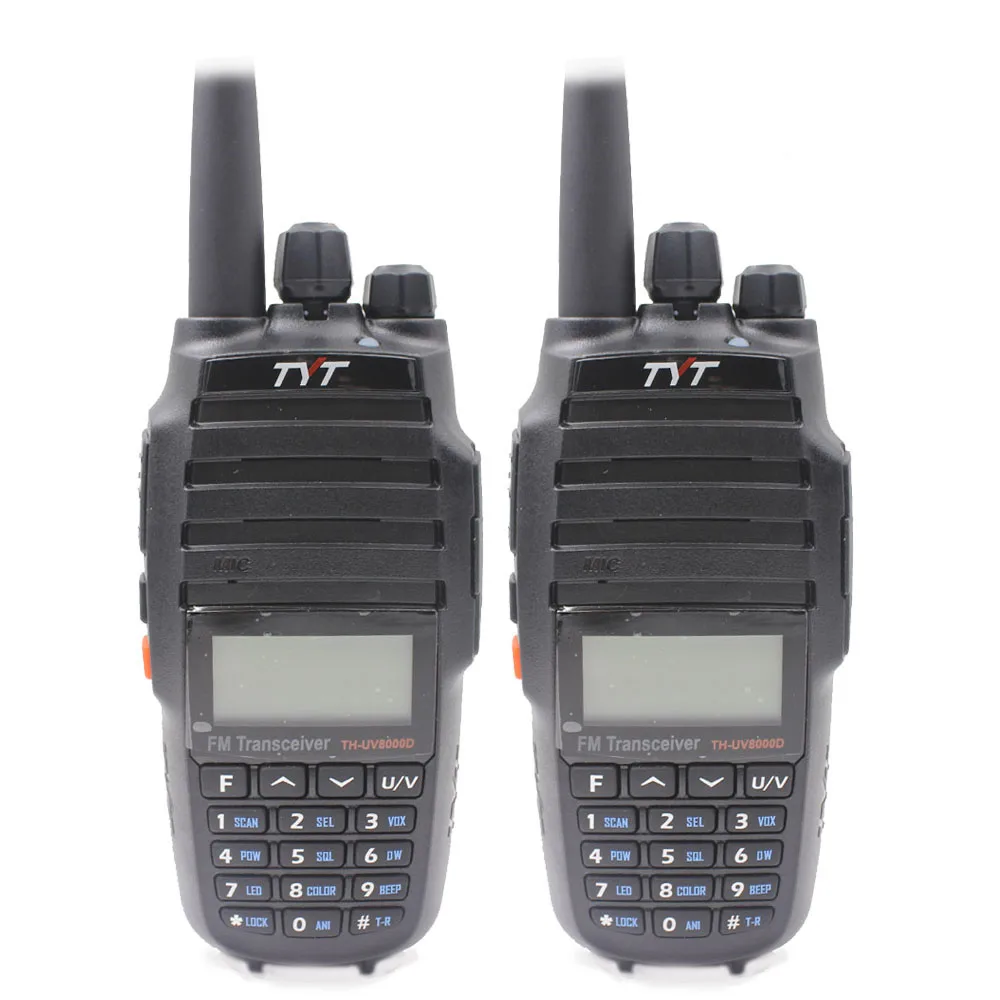 TYT TH-UV8000D двухдиапазонный UV 136-174& 400-520MHz Портативный трансивер с 3600MAH батареей 10W двухстороннее радио - Цвет: 2xTH-UV8000D